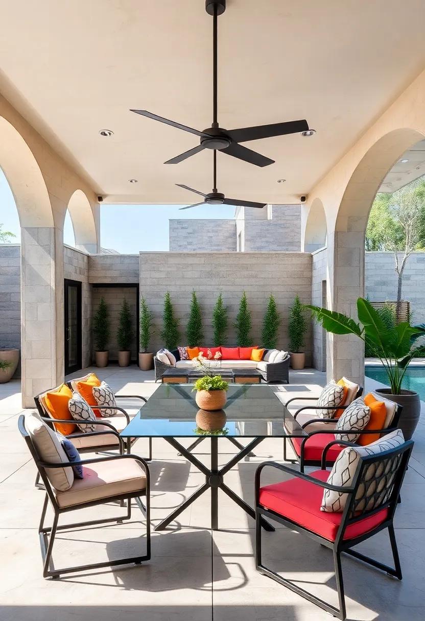 Bold Geometric Designs in Custom Metal and Glass Patio Dining Sets for Modern Outdoor Living