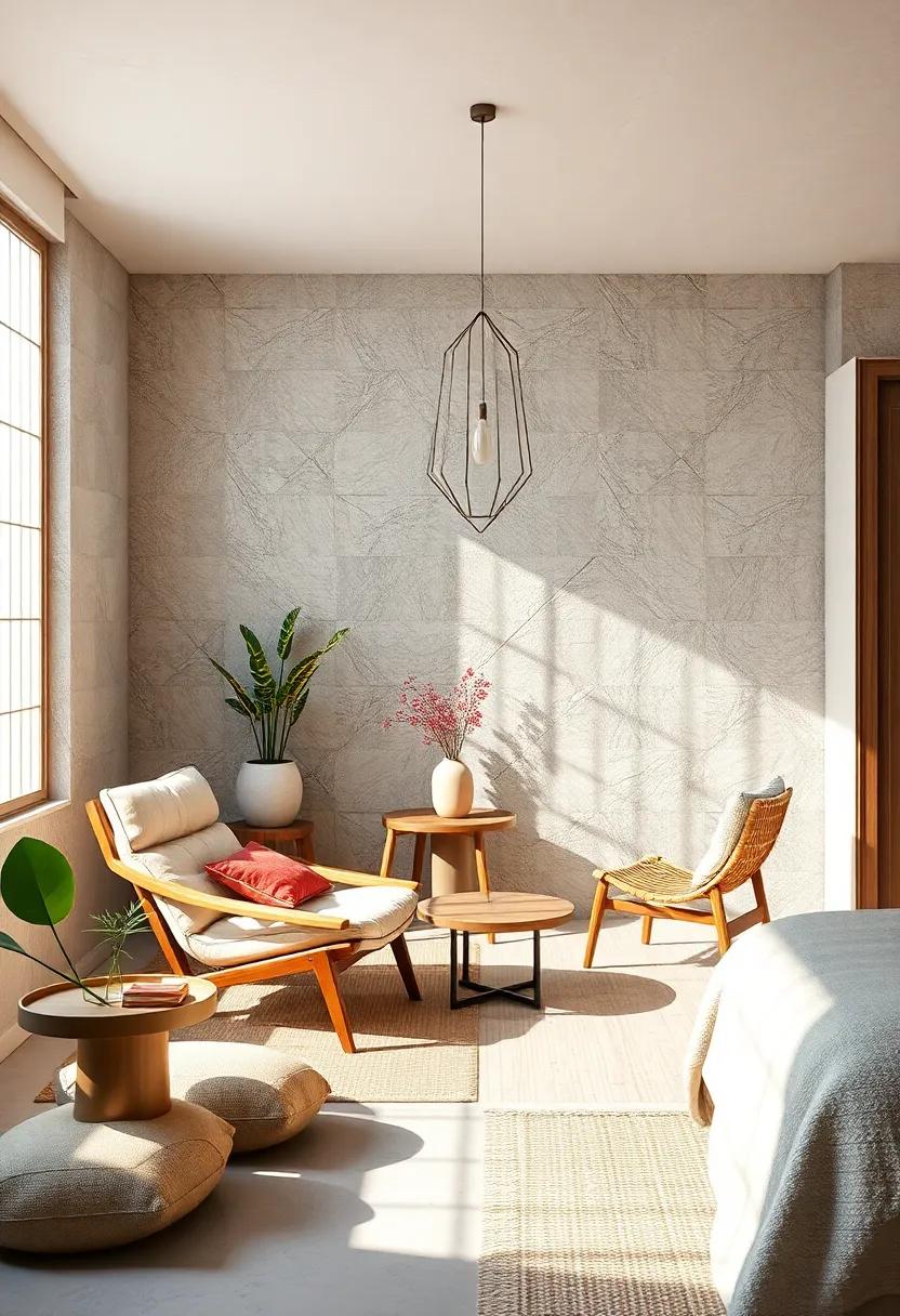 Serene Corner Reading Nooks With Tatami Mats and Scandinavian Style Lounge Chairs for Quiet Reflection