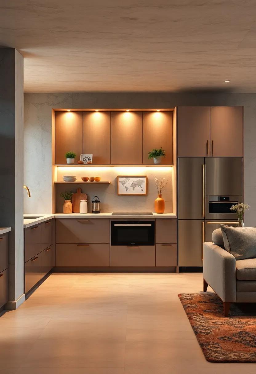 The Gentle Glow of Under-Cabinet Lighting Accentuating High-End Appliance Features