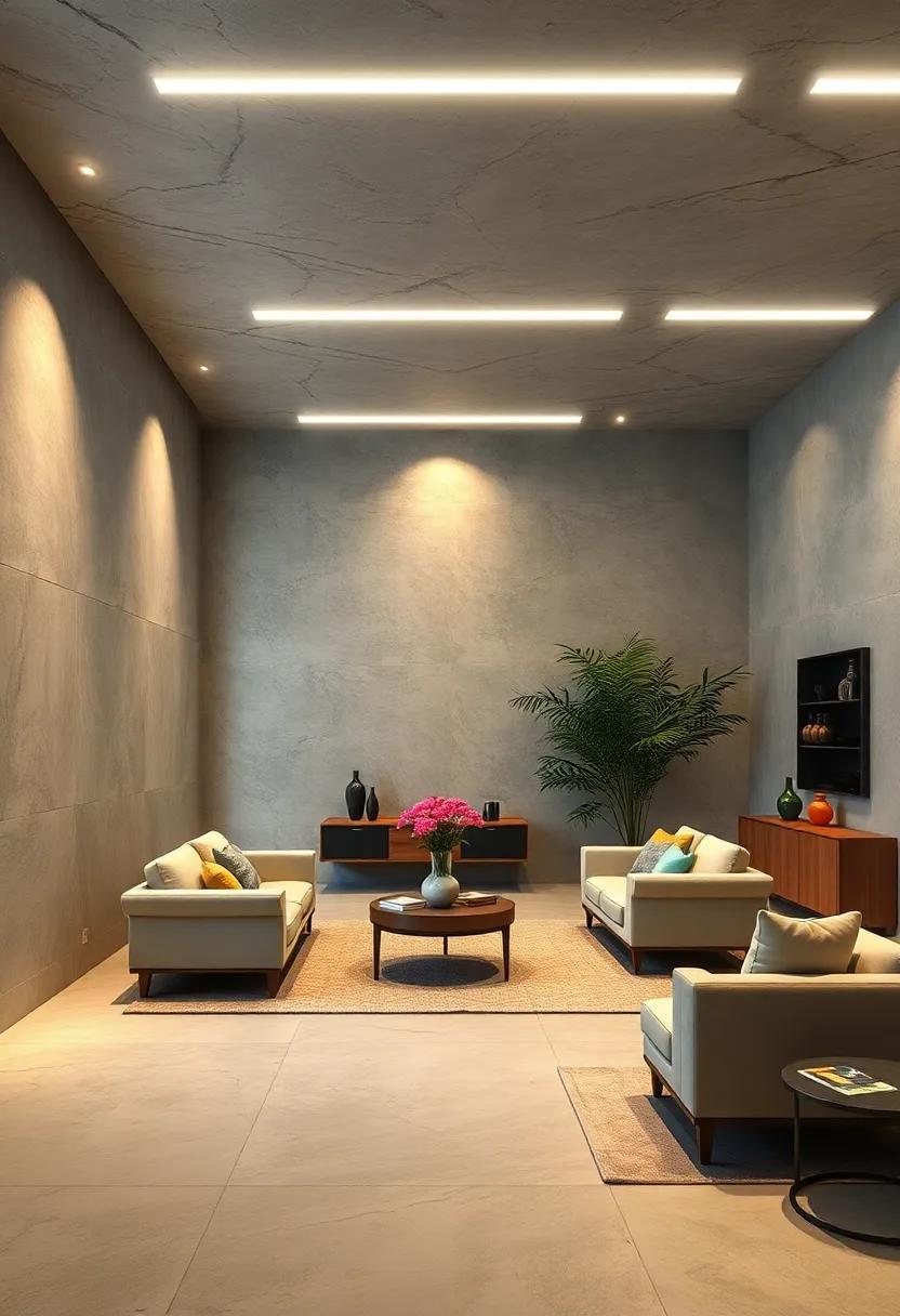 Neon-Inspired Minimalist Recessed Lighting for Contemporary Artistic Installations