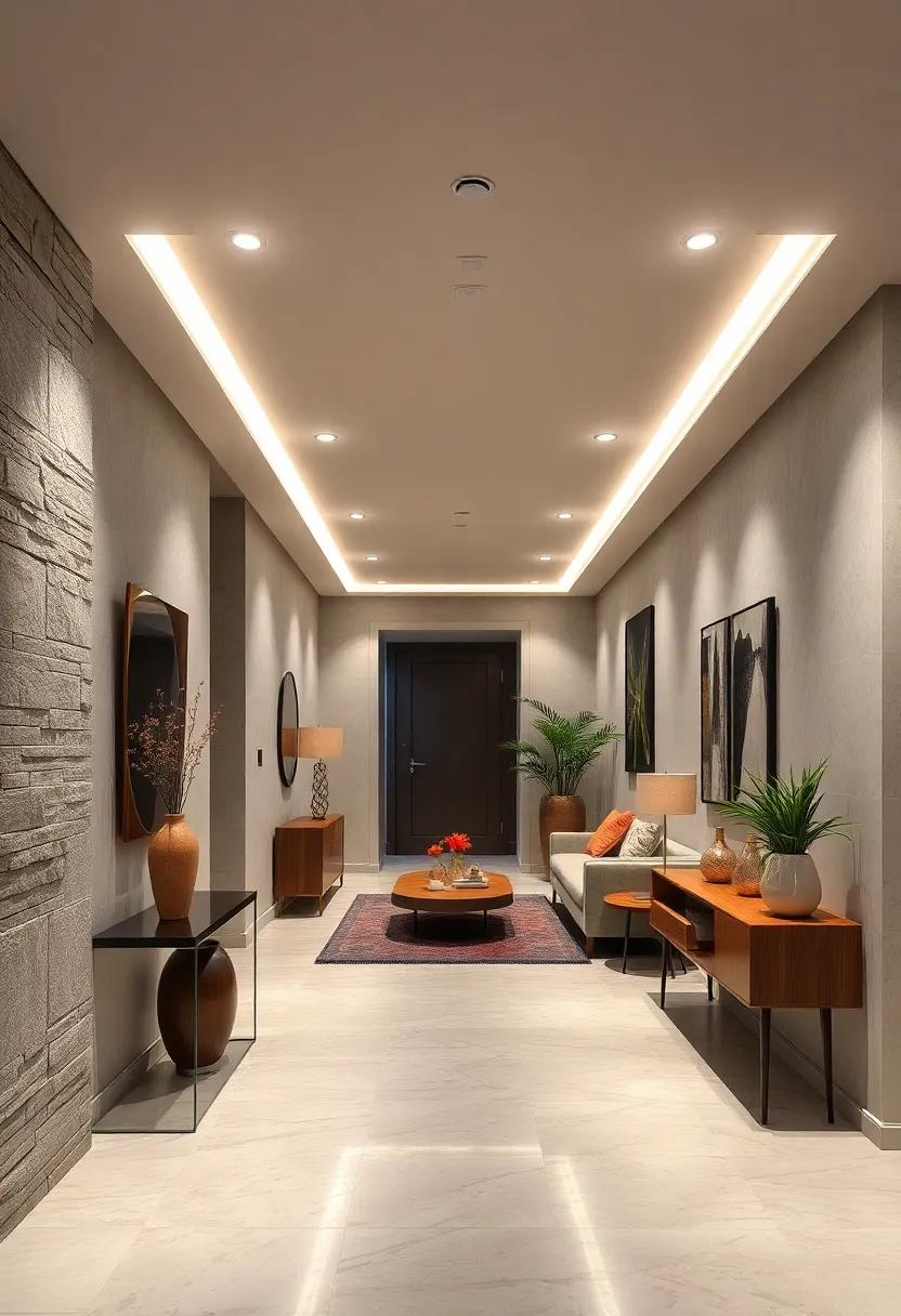 The Use of Linear Recessed Lights to Accentuate Hallways and Narrow Spaces