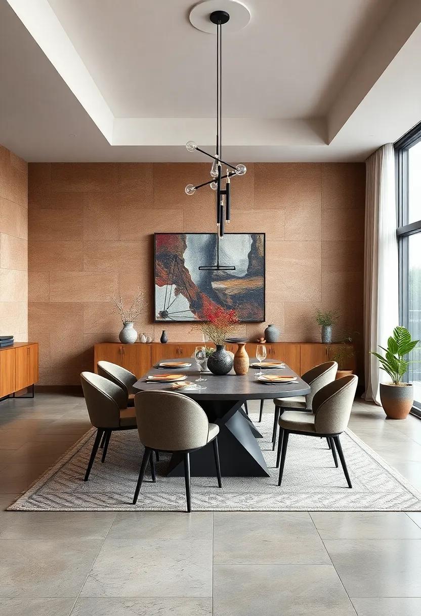 Muted Earth Tones Harmonizing with Bold Accent Walls for Balanced Room Composition