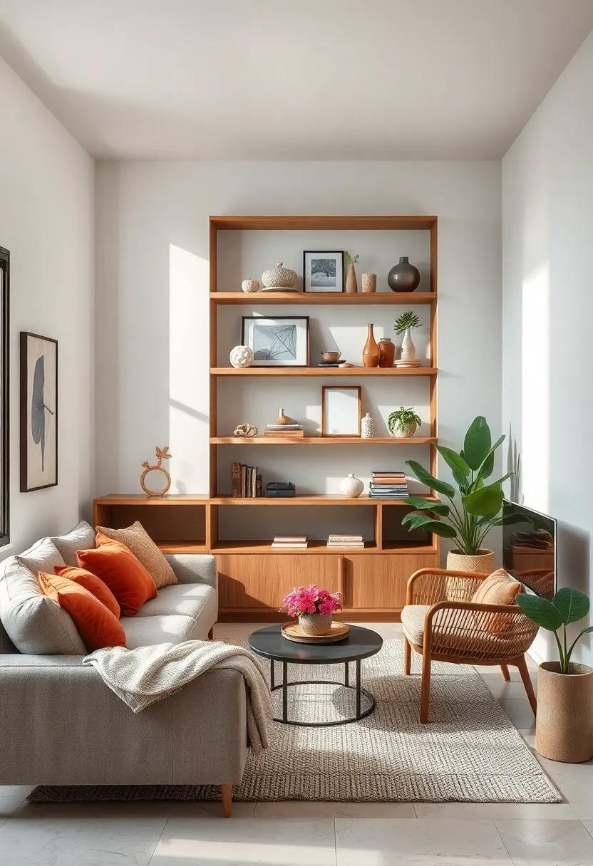 Decluttered Shelving With Thoughtful Decorative Objects Reflecting Personal Calm