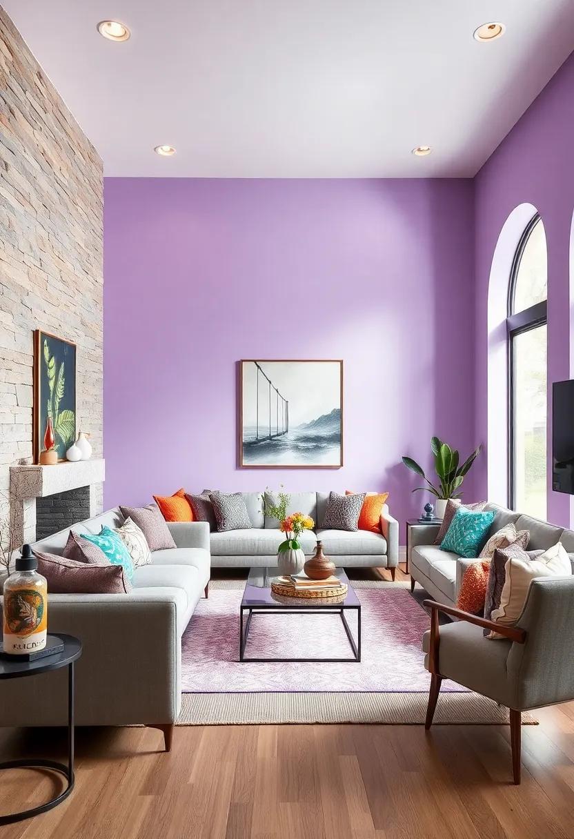 Lavender Tones Offering a Subtle and Serene Backdrop for Sophisticated Living Spaces