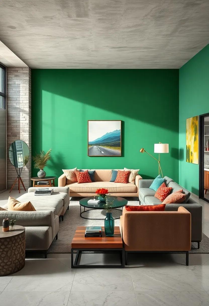 Emerald Green Accent Walls Infusing Natural Elegance and Calm into Your Living Space