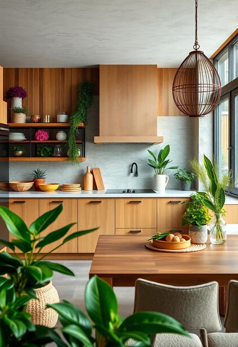 Nature's Palette Highlighted Through Cedar Shelving and Vibrant Indoor Foliage Displays