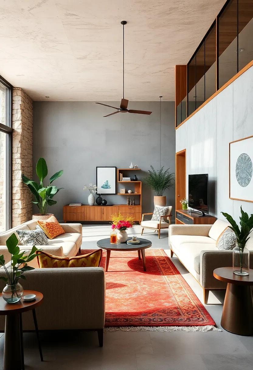 Blending Modern Minimalism with Rustic Wood Accents for a Balanced Eclectic Space