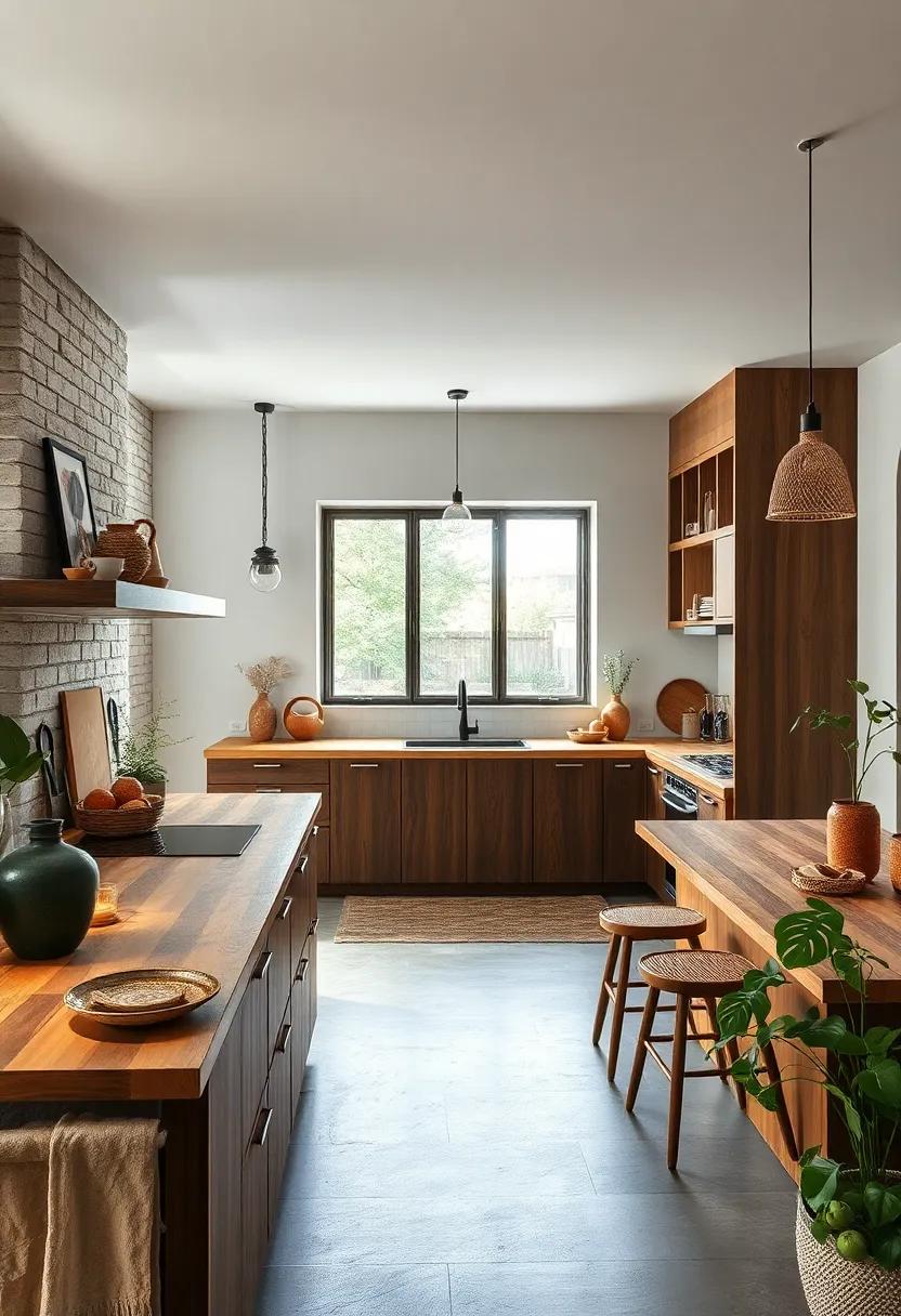 Natural Wood Countertops as the Heart of Eclectic Kitchen Designs