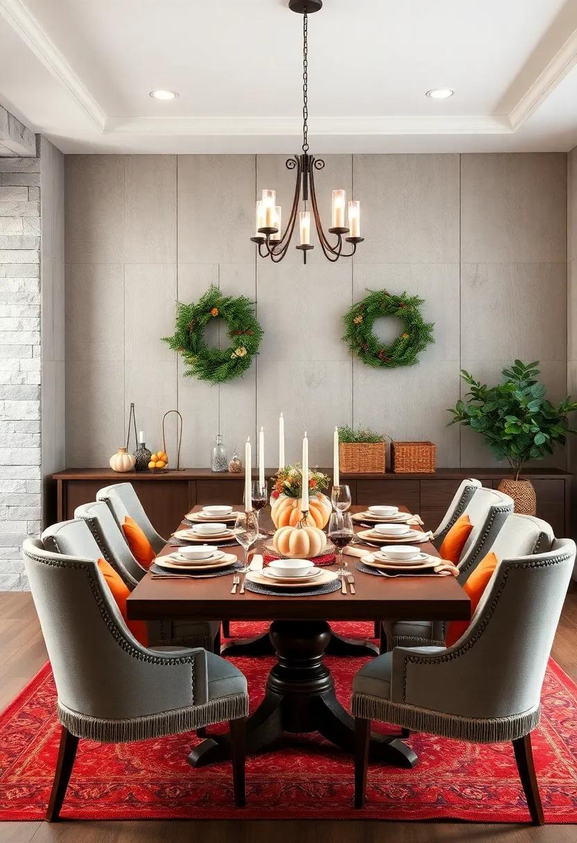 Neutral Toned Walls Accentuated With Classic Wood Paneling And Seasonal Wreaths Of Pine And Cinnamon Sticks