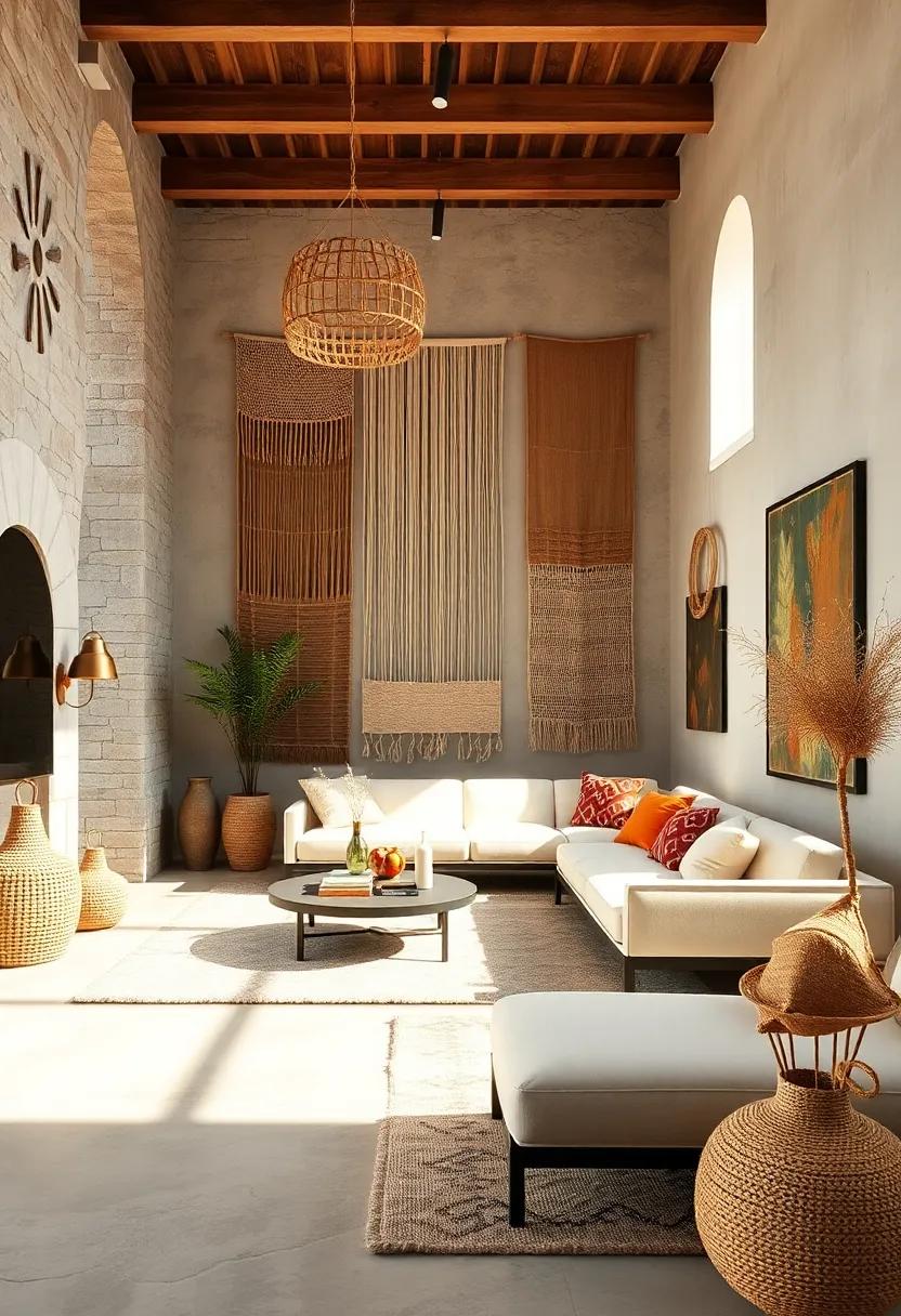 Mixed Fiber Art Installations Featuring Hemp, Cotton, and Jute Against Neutral Backgrounds