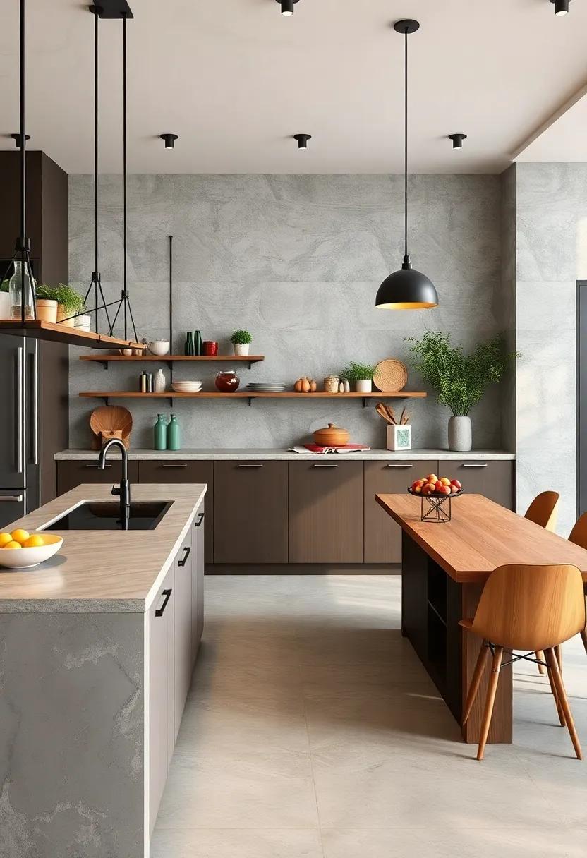 The Intersection of Urban Minimalism and Durable Design Captured in Sleek Concrete Countertop Layouts