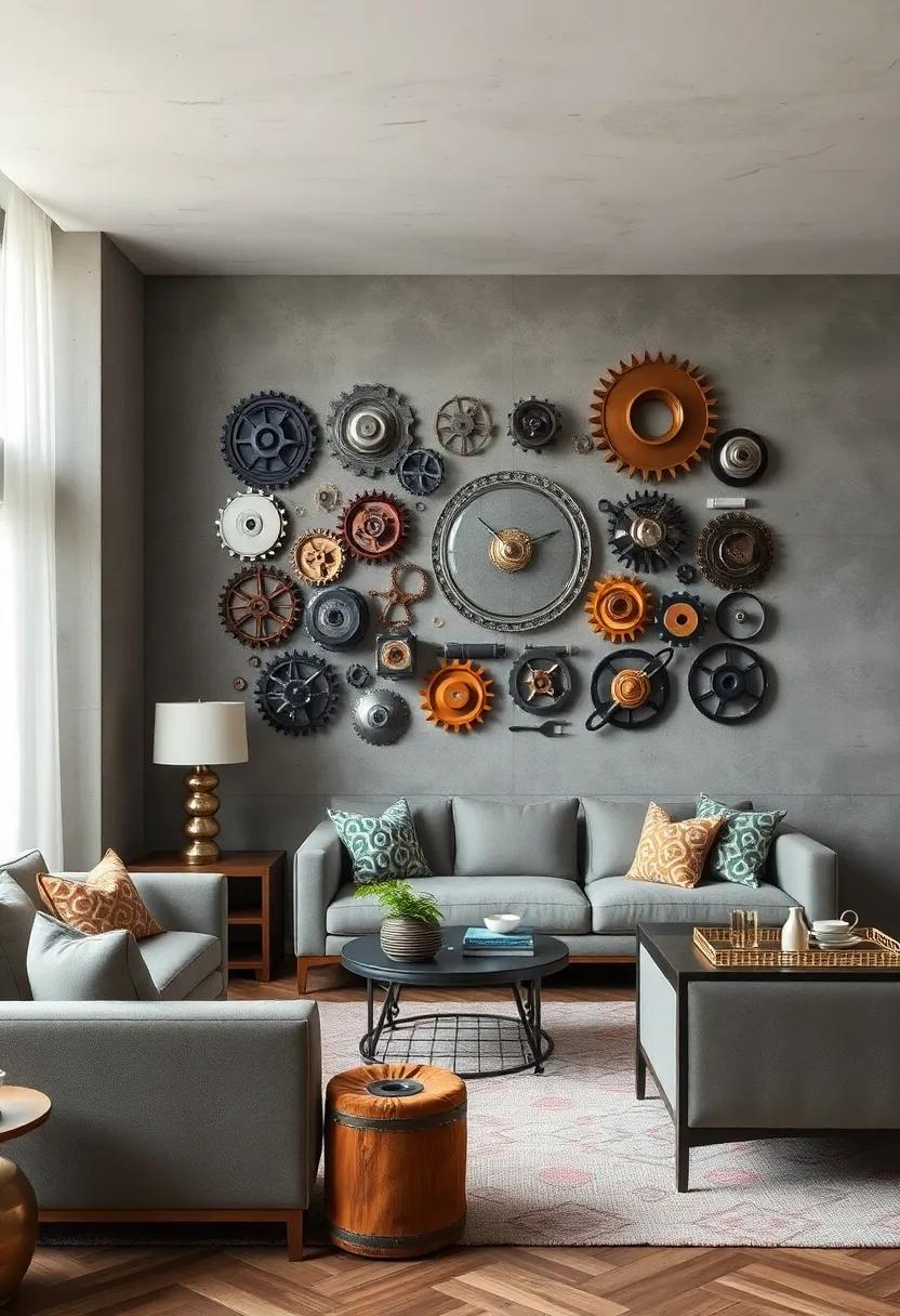 Explore Mechanical Aesthetics by Incorporating Wall Decor Inspired by Vintage Automotive Parts