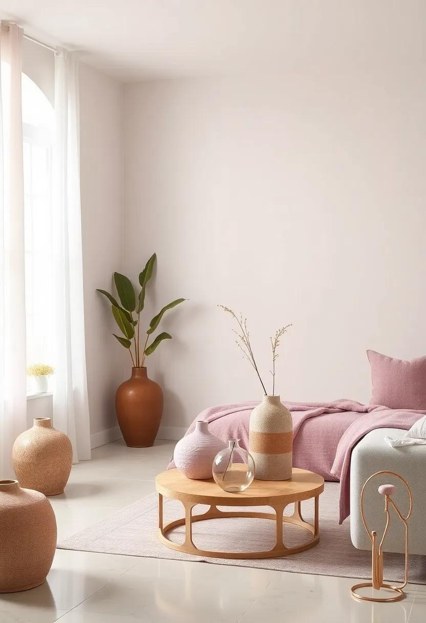 Handcrafted Lavender Pottery And Blush Ceramic Vases Bringing Earthy Texture to The Girls' Room Palette