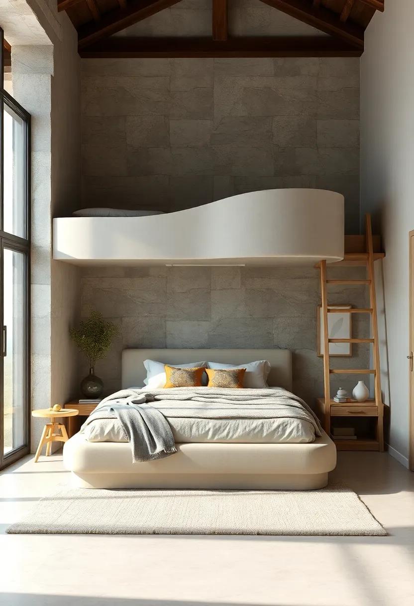 Chic Lofted Bedroom Layouts Combining Soft Pastel Palettes With Elegant Drapery and Ambient Lighting