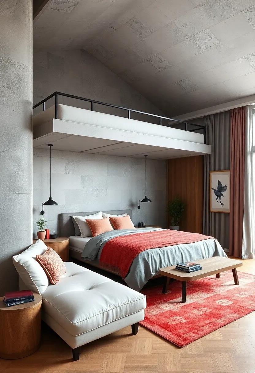 Lofted Beds Transforming Studio Apartments by Defining Separate Zones While Maintaining Open Floor Plans