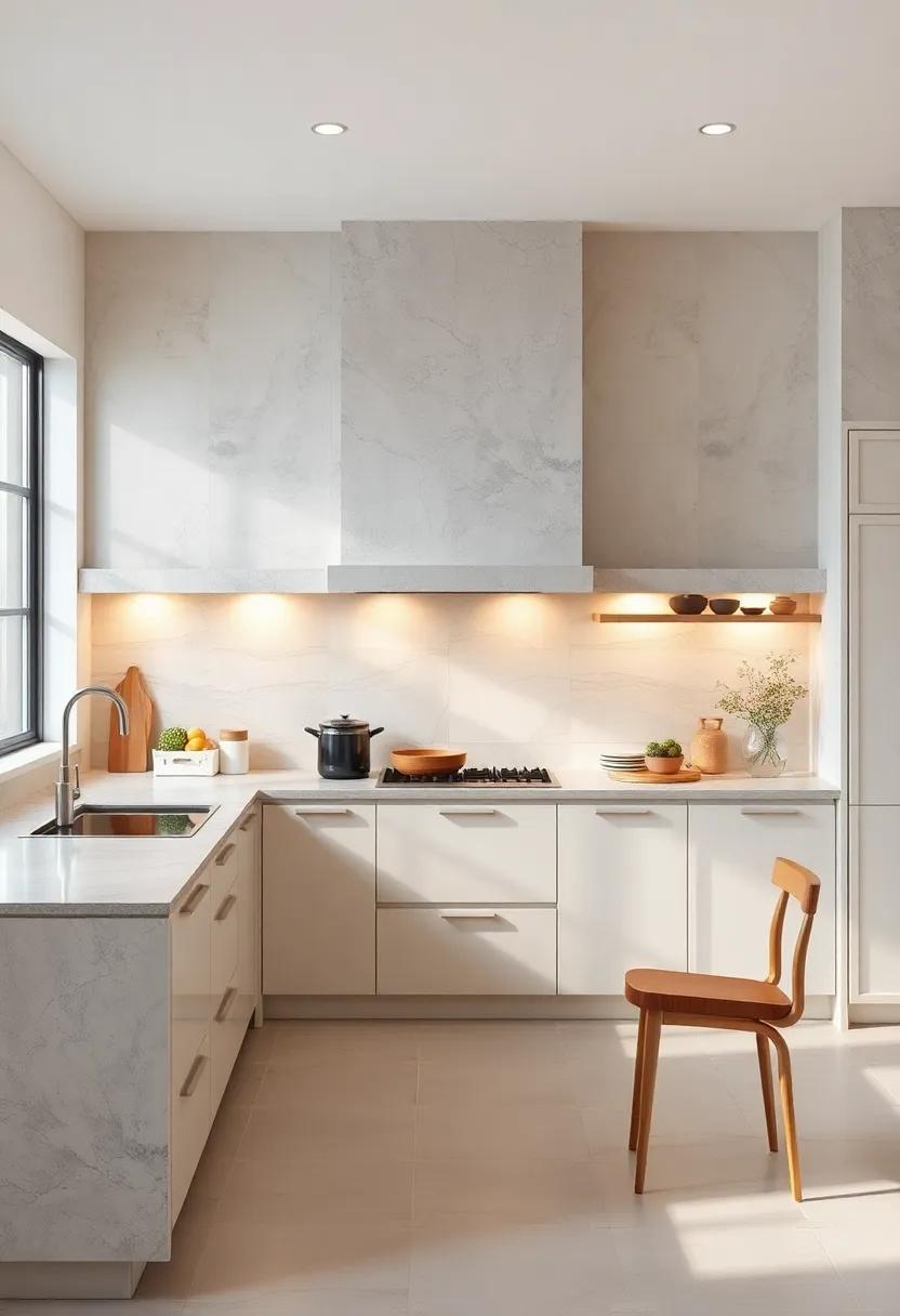 Soft Pastel Toned Glass Tiles Illuminate Kitchen Walls and Add Subtle Elegance in Bright and Airy Cooking Spaces