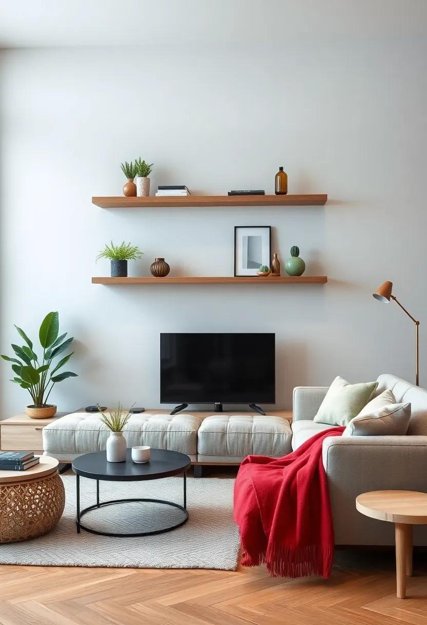 Compact Floating Shelves Designed for Small Living Rooms to Maximize Style Without Clutter