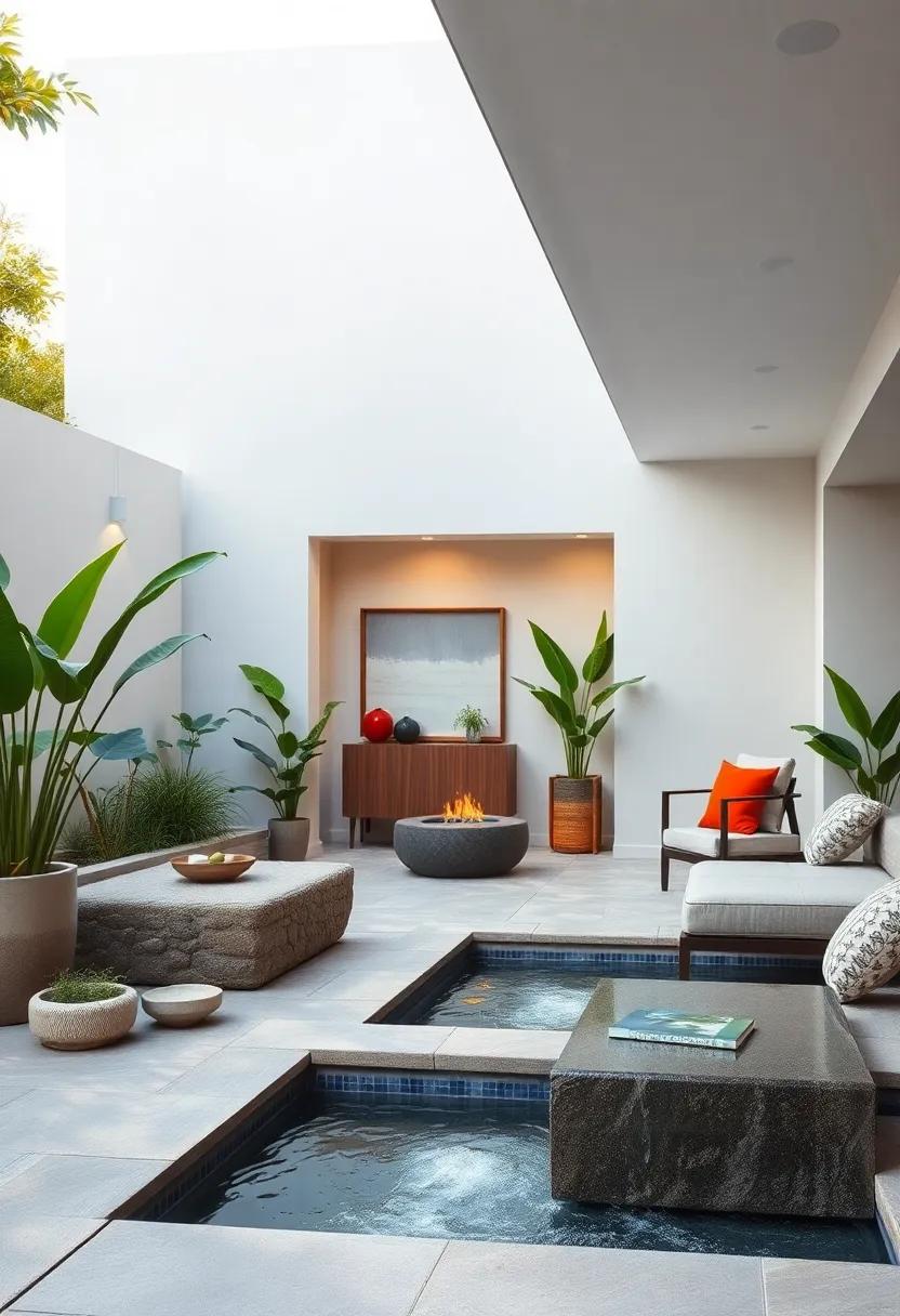 Showcasing Water Features With Clean Edges and Gentle Movement to Bring Soothing Sounds and Visual Focus