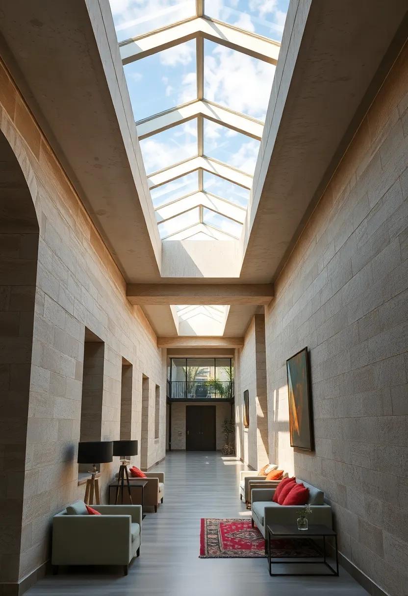 The Interaction Of Skylight Light And Seasonal Changes As Captured Through A Hallway's Ceiling Windows