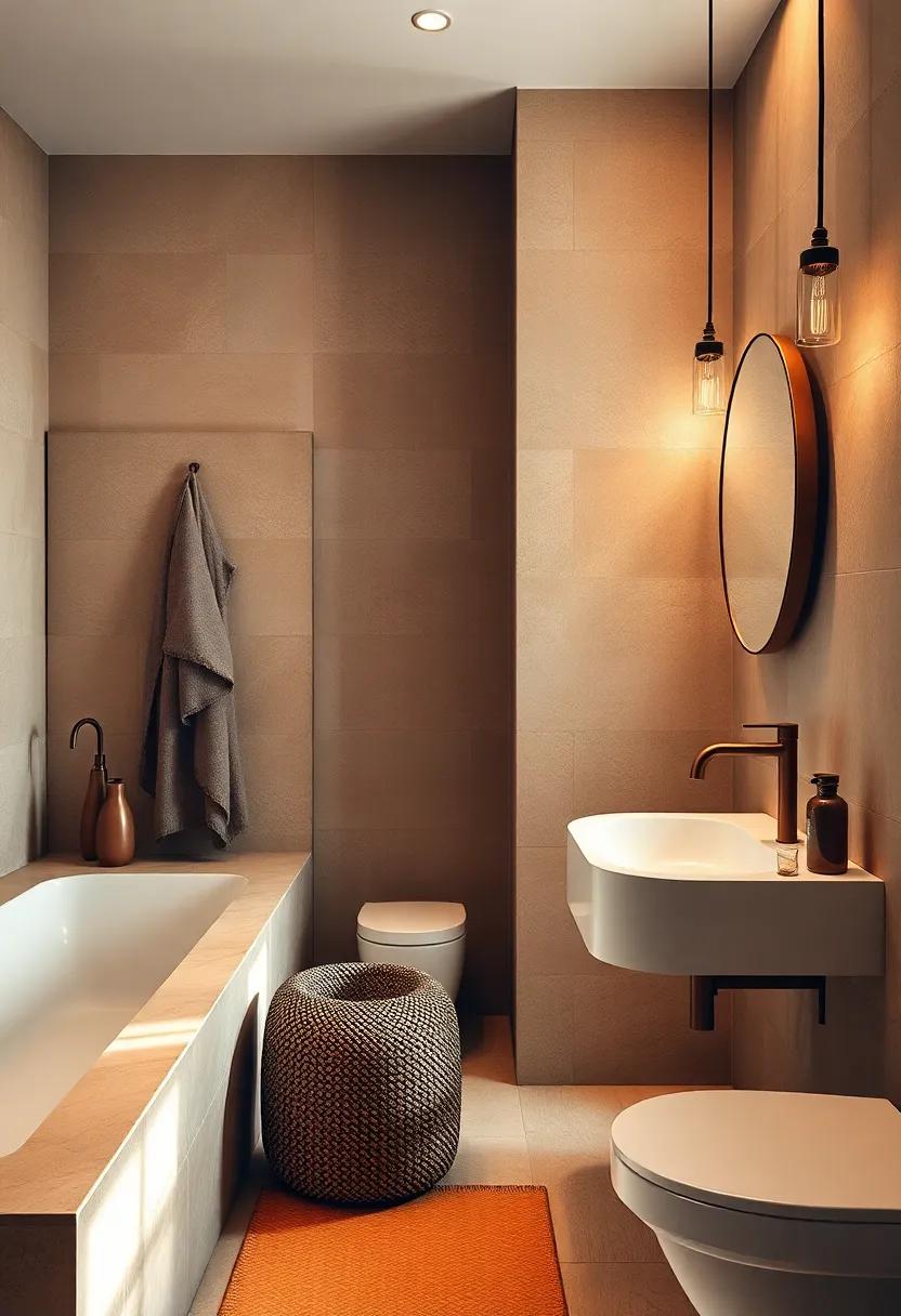 Vintage Bronze Fixtures Highlighting the Warm Palette in Cozy Bathroom Designs