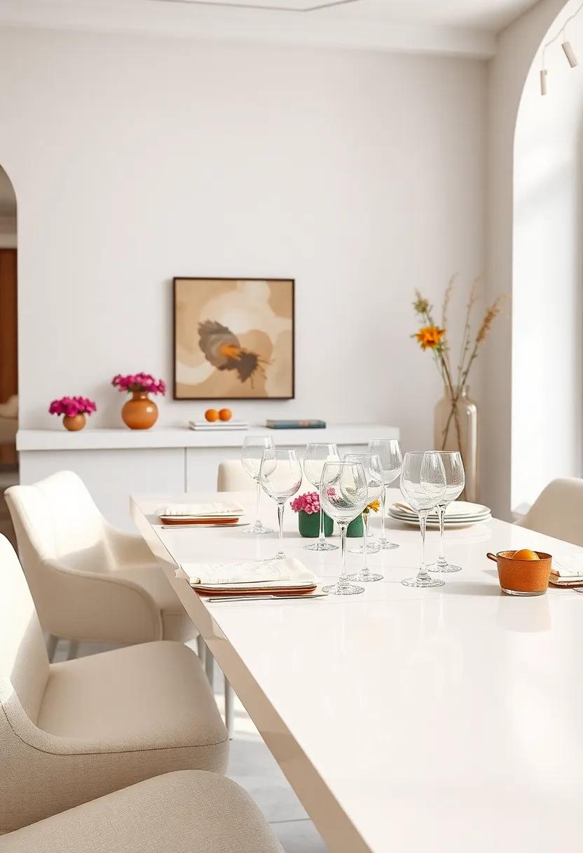 Crystal Glassware Sparkling Elegantly on a Clean White Dining Surface