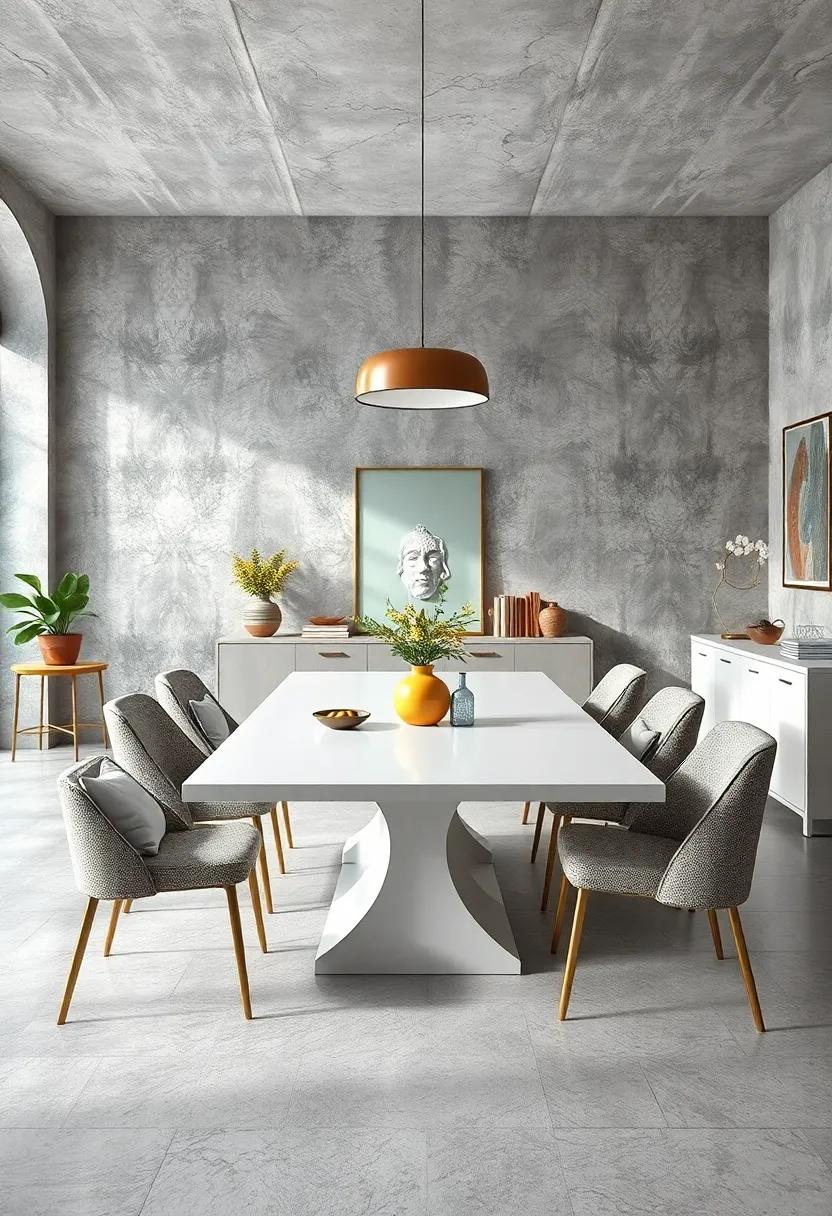 A Tasteful Mix of Vintage and Contemporary Elements Around a White Dining Table