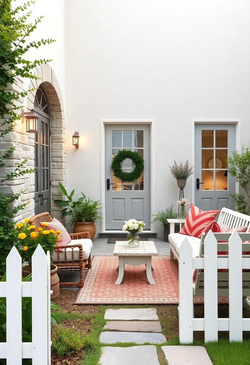 Vibrant Spring Scene of a White Picket Fence Surrounded by Tulips and Daffodils in Full Bloom