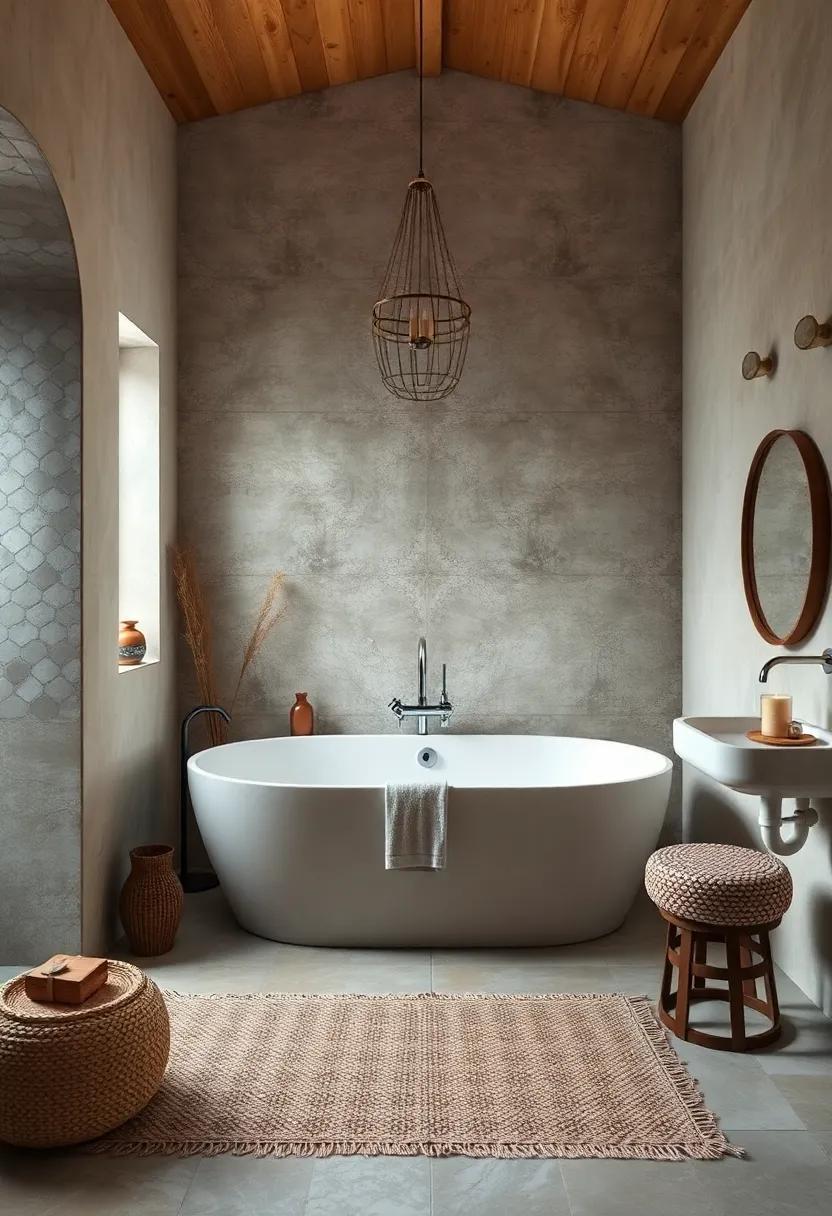 Serene Boho Bathroom Ideas: Embrace a Tub-Focused Relaxing Oasis