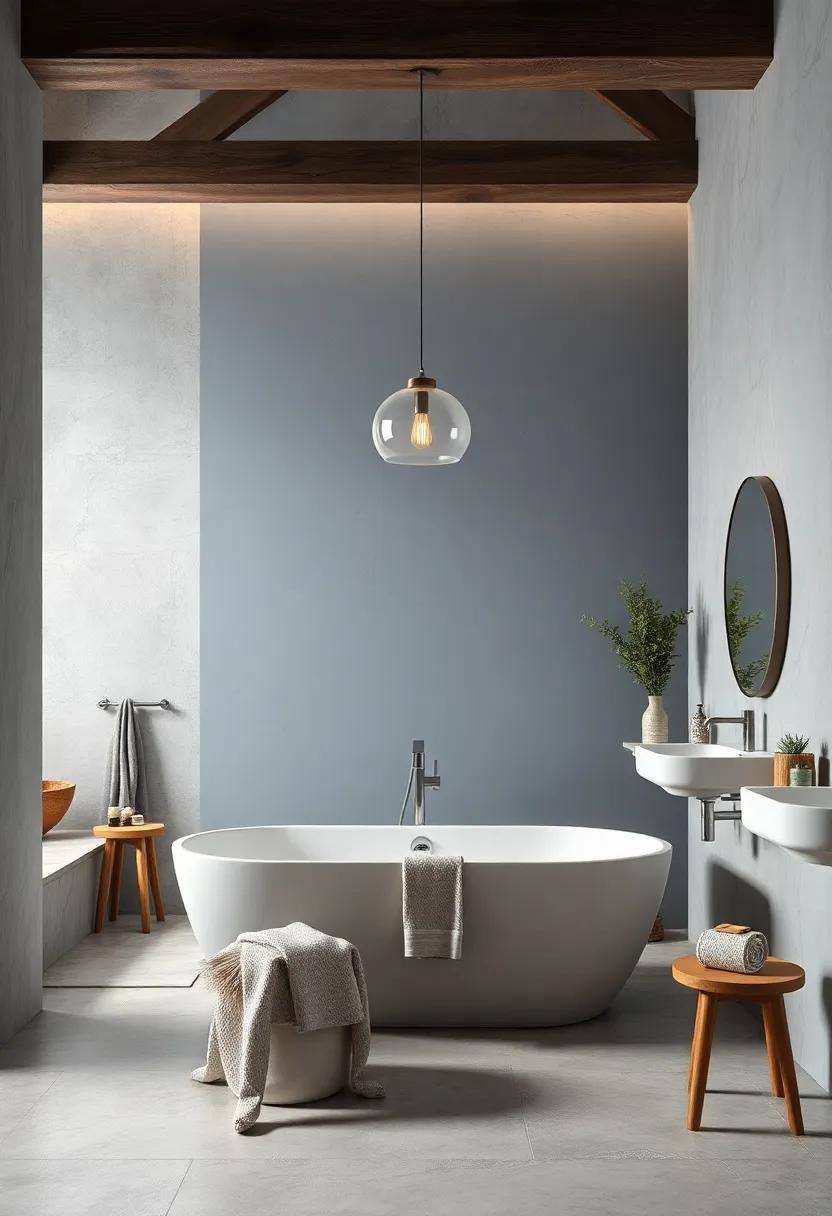 Soft Gray Blues Generating Cool, Tranquil Ambiances In Shower Zones