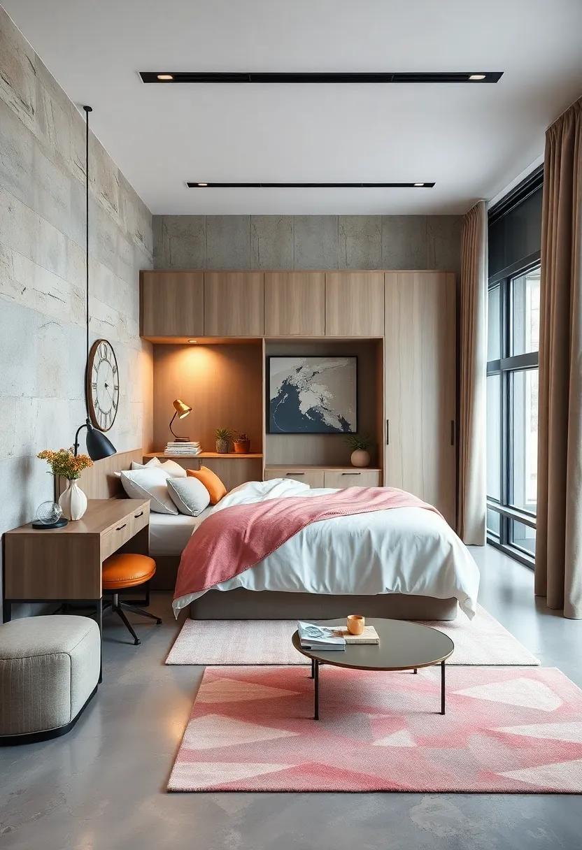 Compact Home Office Setups That Double As Bedroom Spaces Using Murphy Bed Integration