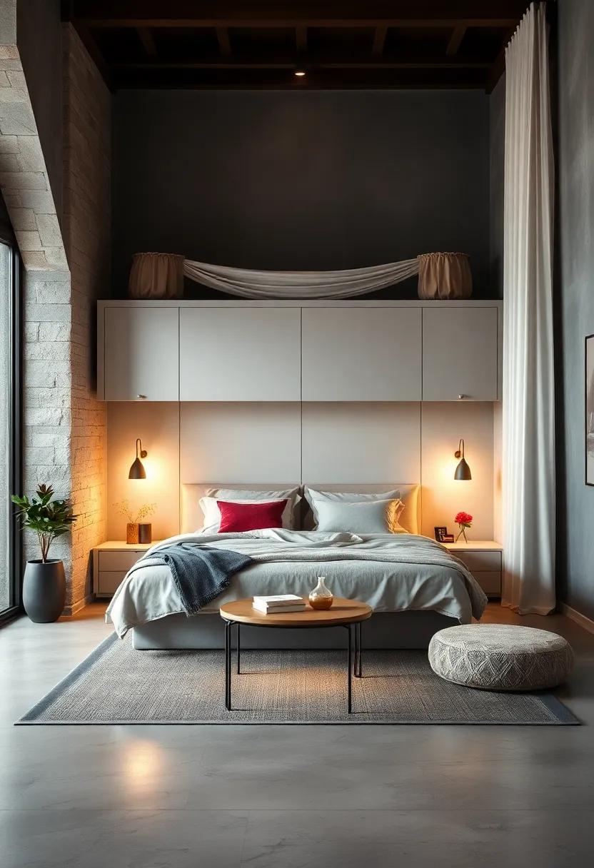 Crafting Inviting Atmospheres with Plush Cushions and Drapery Around Convertible Sleeping Areas