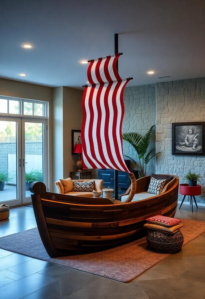 Crafting Elaborate Pirate Ship Sails Using Striped Canvas And Bold Colors For Windy Yard Play