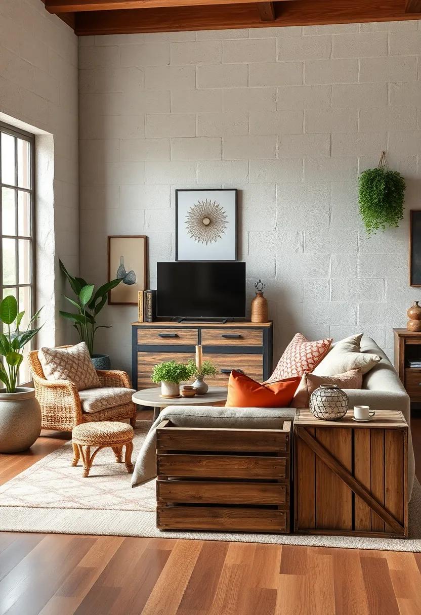 Rustic Farmhouse Storage Designs with Distressed Wood Crates and Metal Accents for Cozy Charm