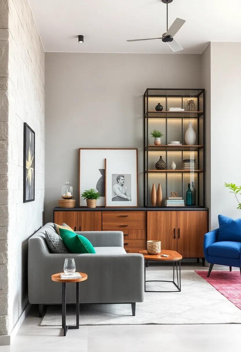 Modern Industrial Storage Solutions Blending Raw Metals with Warm Wood in Open Framed Cabinets