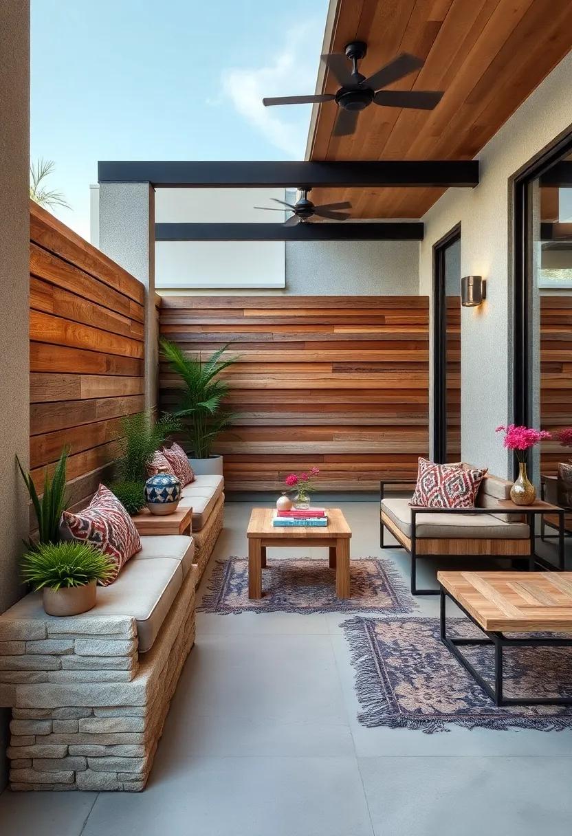 Fence Seating Crafted from Reclaimed Wood with Distressed Finishes Creating Vintage Outdoor Appeal