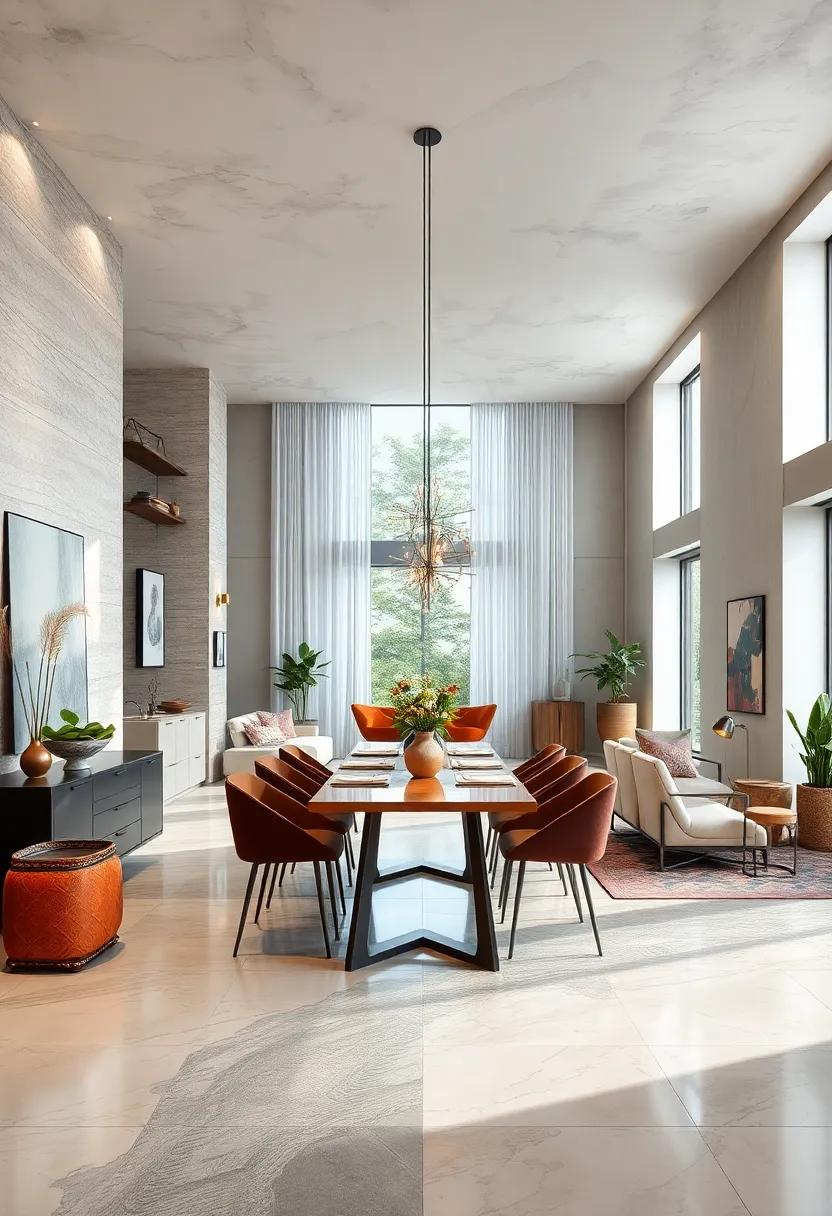 Creative Floor Patterns That Define Spaces While Integrating Dining With Multi-Functional Uses