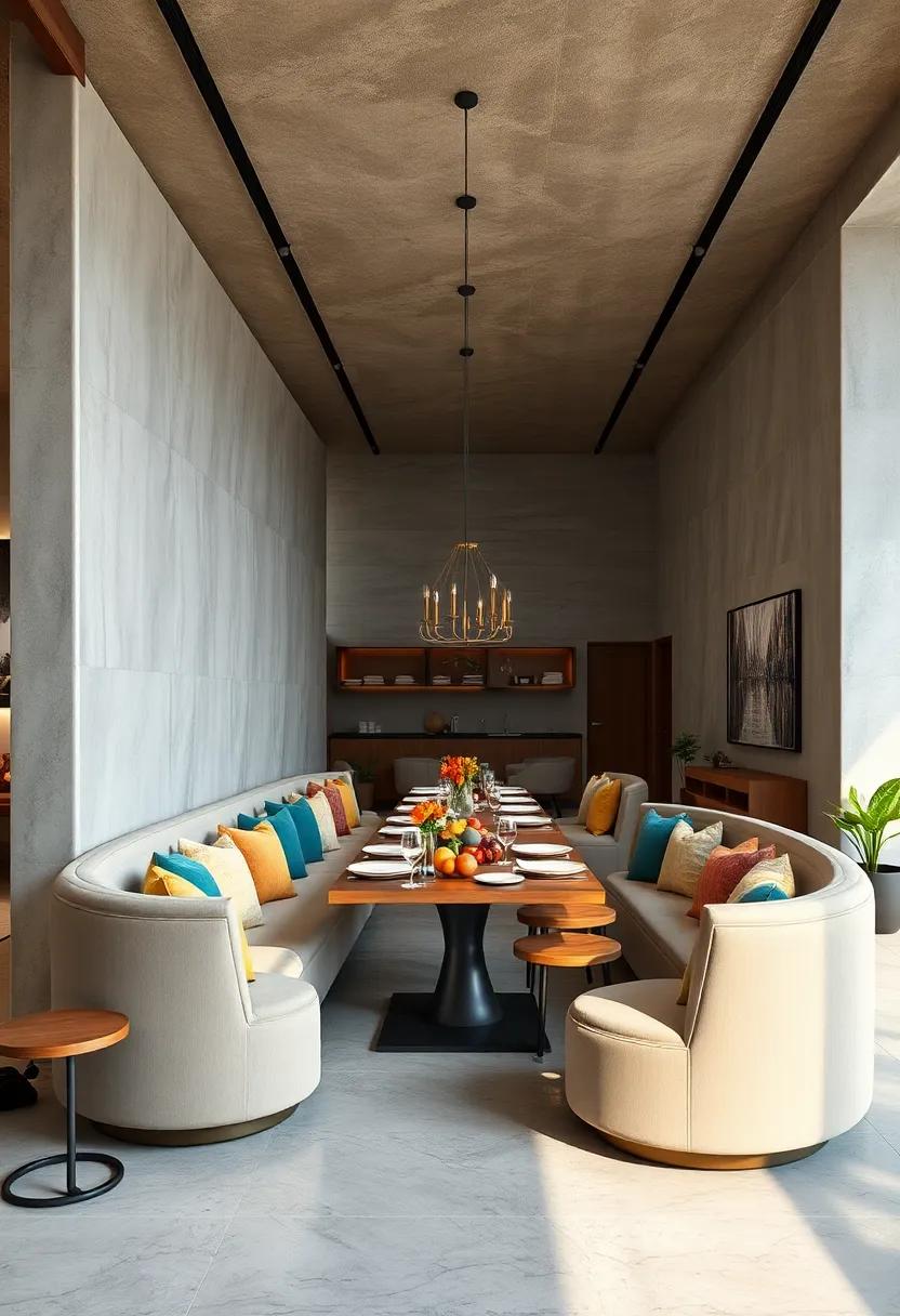 Curved Furniture Designs That Promote Interaction And Maximize Seating Without Crowding