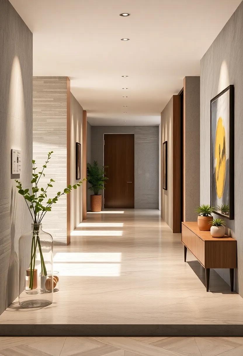 Glass Vase Arrangements and Greenery Adding Natural Elements to Functional Drop Zone Designs