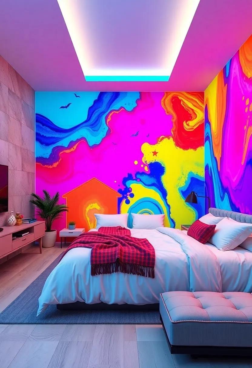 Graphic Animations Projected on Bedroom Walls to Create an Immersive Pop-Art Experience