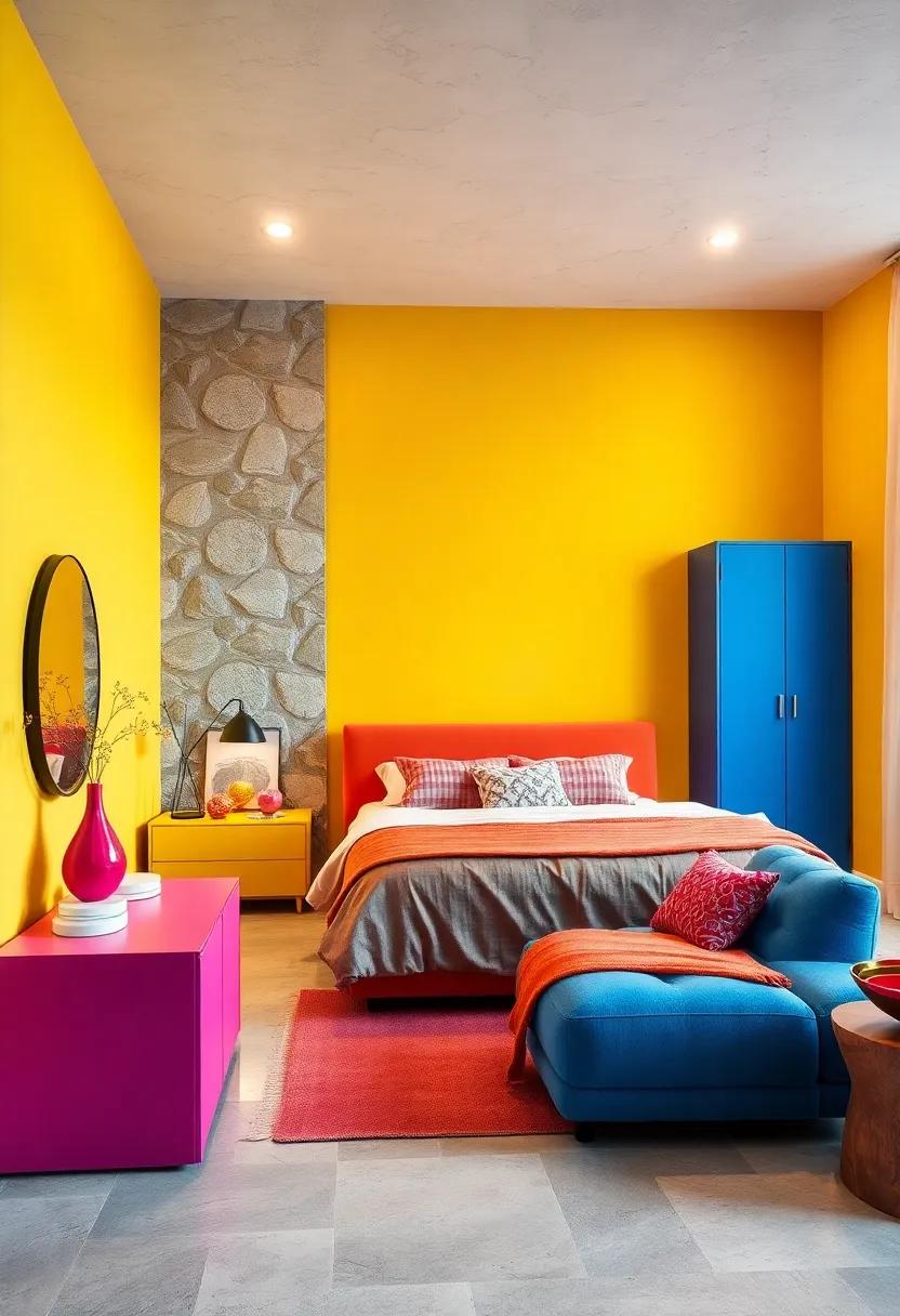 Brightly Colored Storage Solutions with Funky Shapes and Patterns Amplifying the Room's Artistic Energy