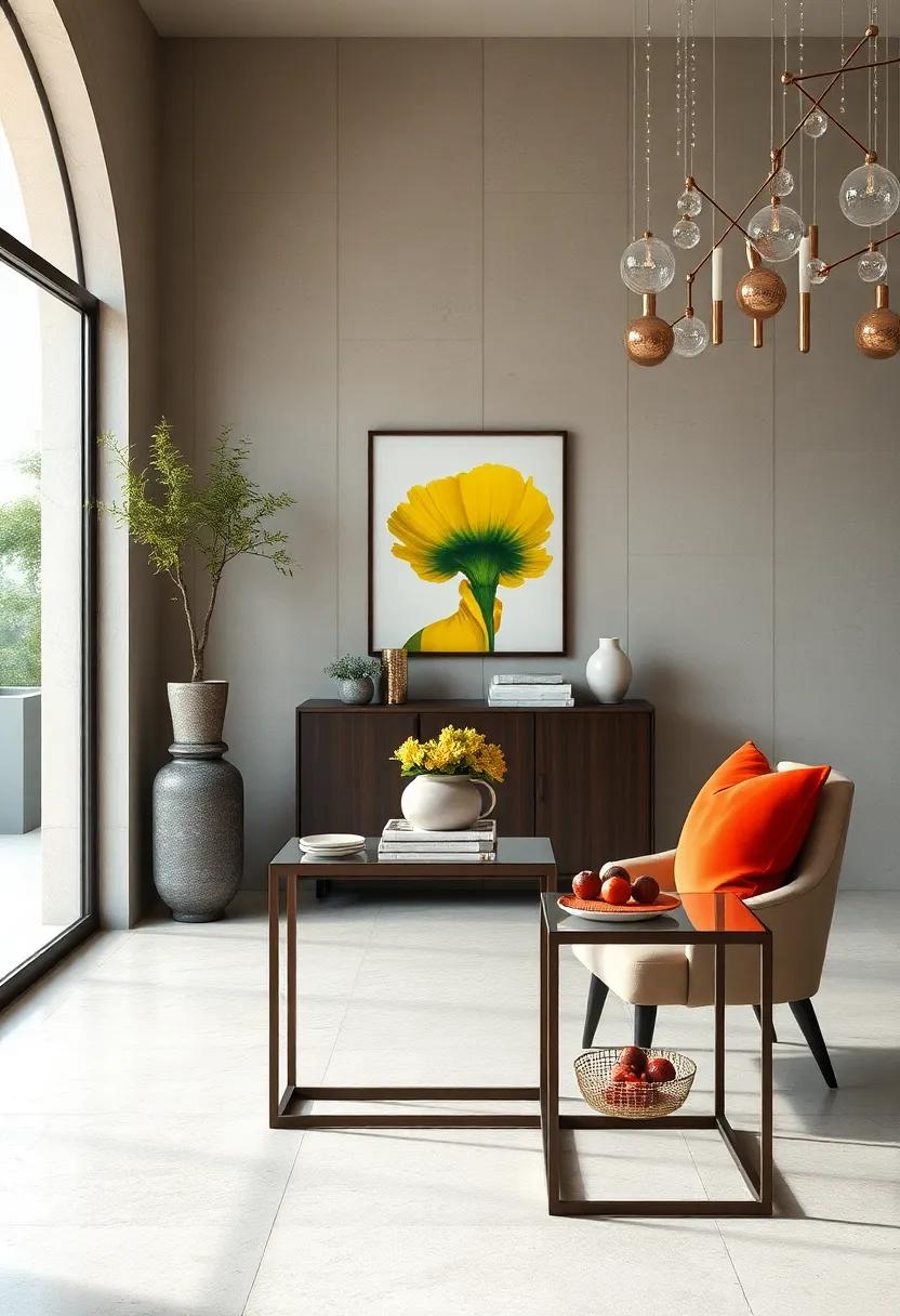 Slim Console Tables Featuring Minimalist Metal Frames and Glass Tops for a Modern Entryway Look
