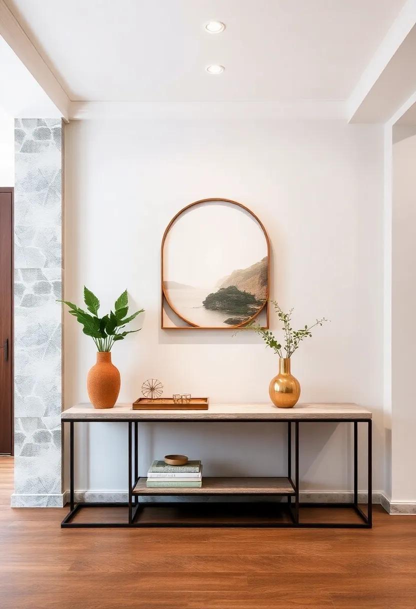 Slim Console Tables with Rounded Edges to Soften Corners and Enhance Flow in Compact Spaces