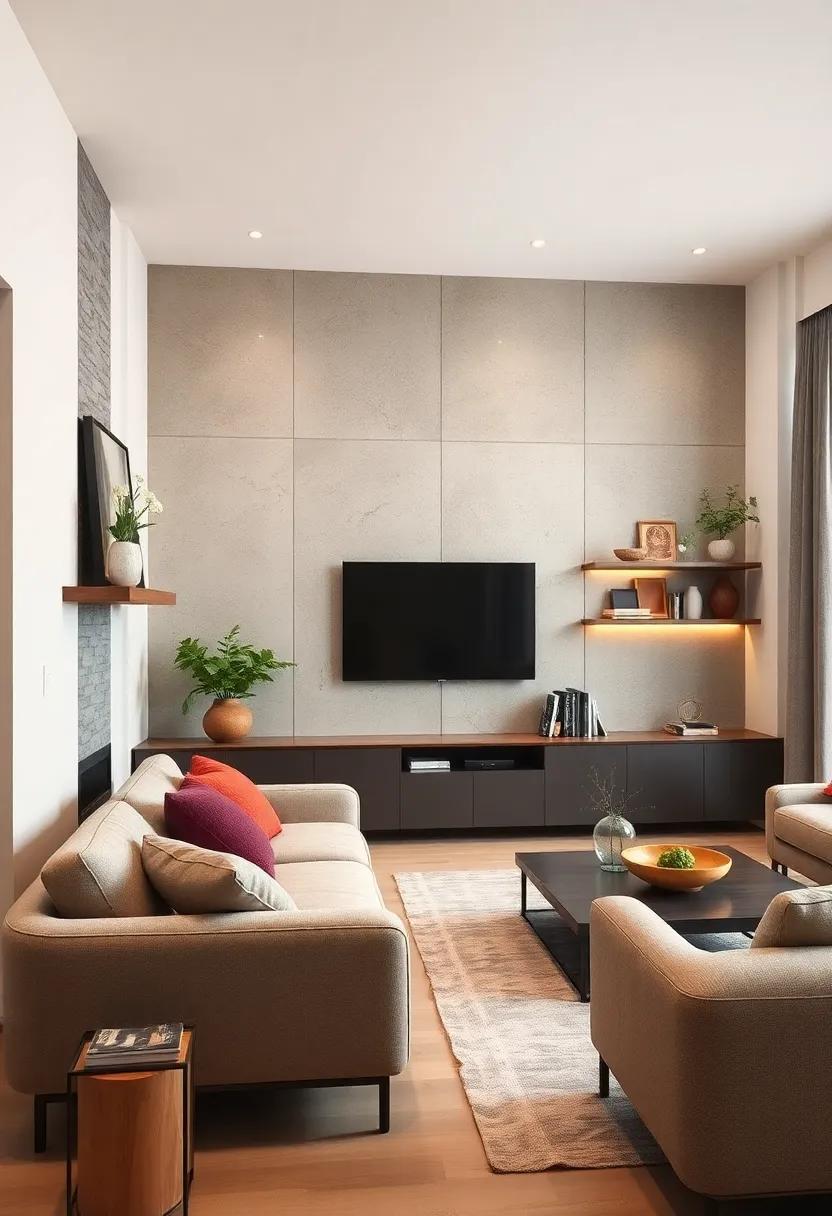 Maximizing Vertical Space With Sleek Floating Wall Units That Combine Storage and Display Effortlessly