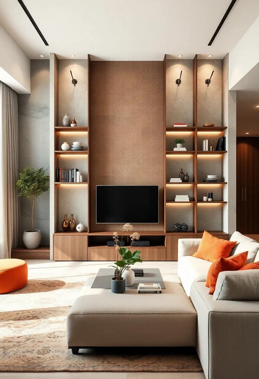 Utilizing Narrow Vertical Shelving Units to Draw the Eye Upward and Make Ceiling Spaces Feel Higher