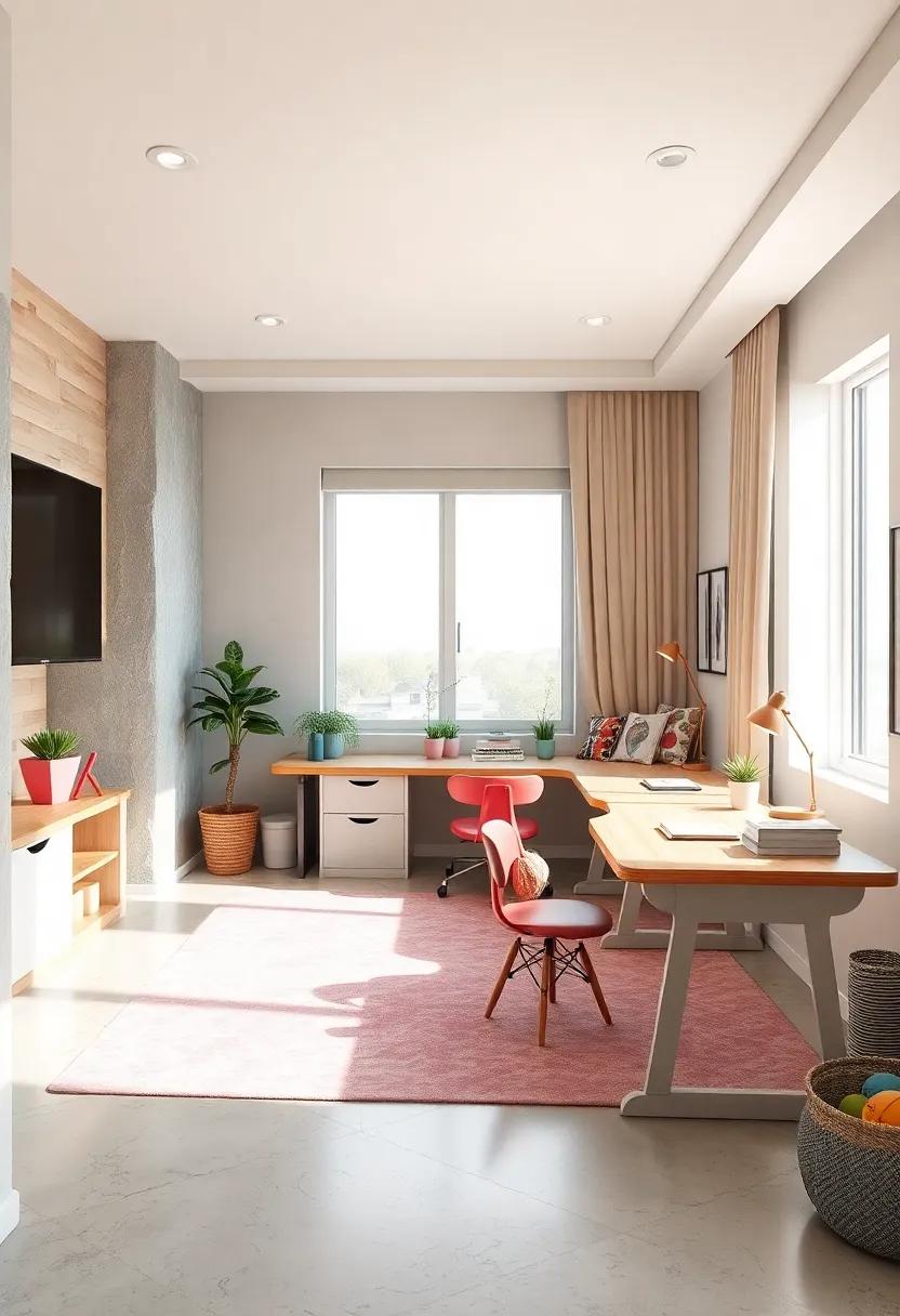 Rounded Corner Desks with Adjustable Heights to Support Growth and Creative Projects