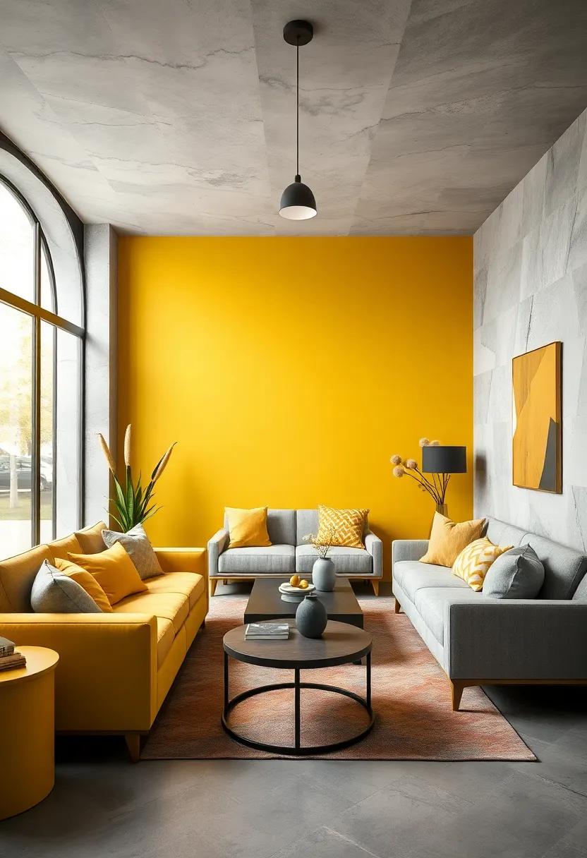 Incorporating Geometric Patterns in Yellow and Grey to Infuse Modernity with Playful Sophistication