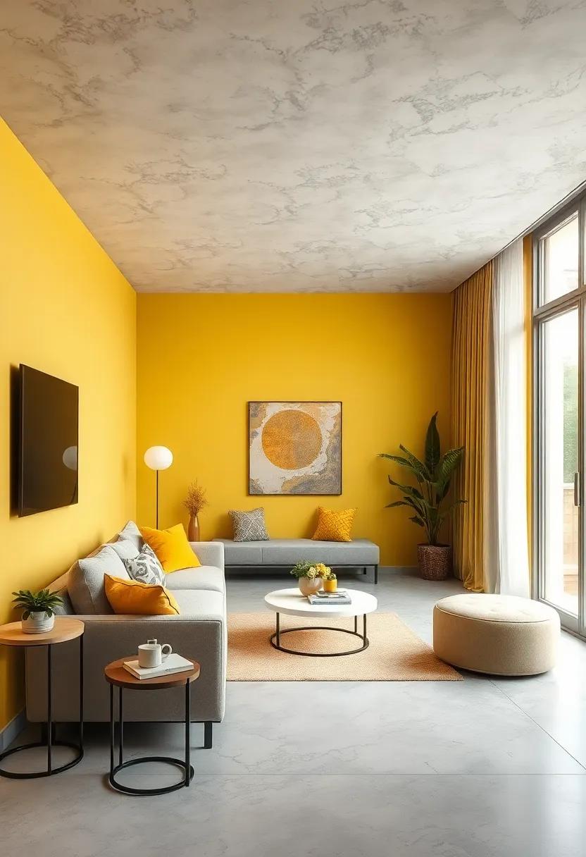 Layering Different Shades of Yellow and Grey to Add Depth and Visual Interest in a Gender-Neutral Room