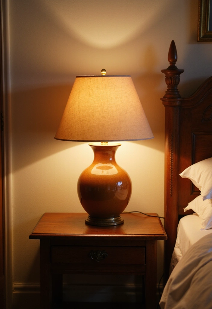 Cherry-Colored Table Lamp