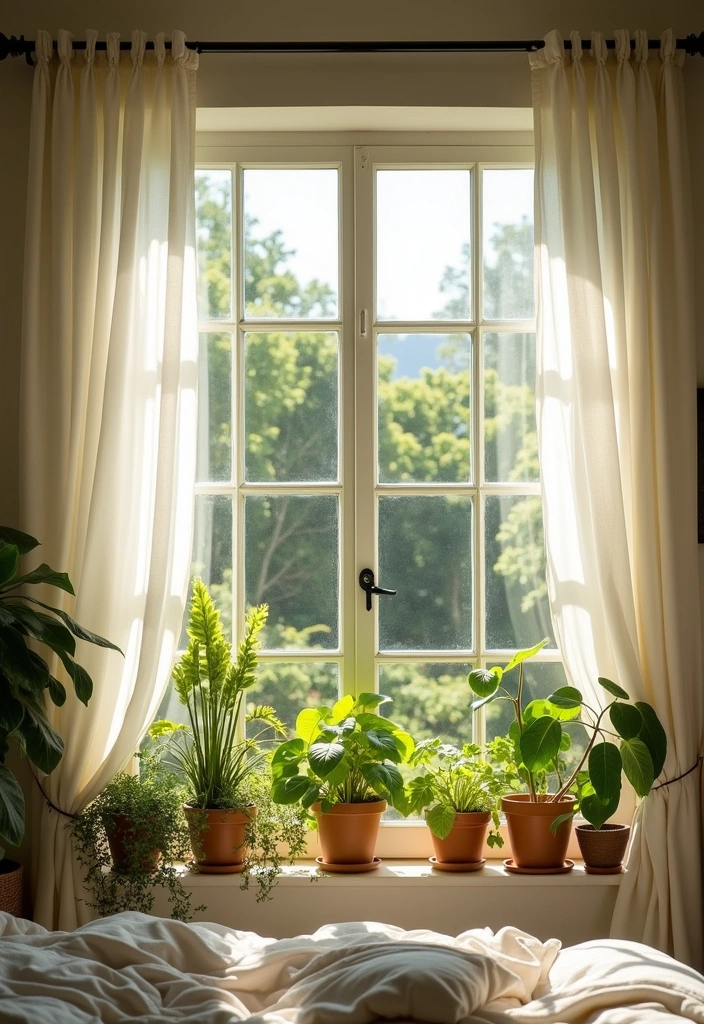 Maximize Window Space for Natural Light in Botanical Bedroom
