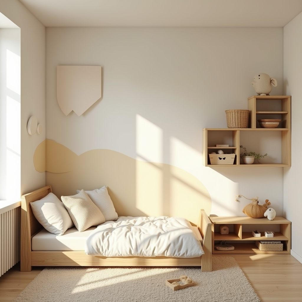 montessori minimalist accent wall